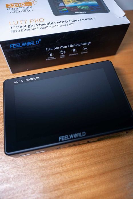 Feelworld LUT7S Pro Ultra-Bright 2200 nits, 3D LUT ecrã tátil HDR, 4k
