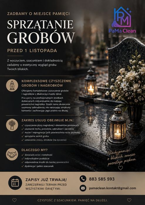 Sprzątanie grobów i nagrobków – Opole i okolice | PaMa Clean