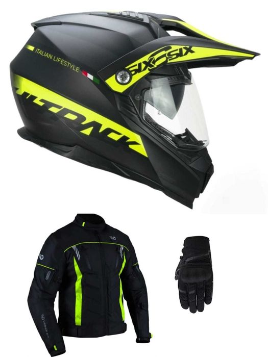 Conjunto casaco luvas capacete dual-sport ADV motard novo
