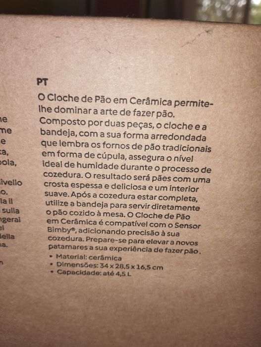Cloche cerâmica para pão, Bimby