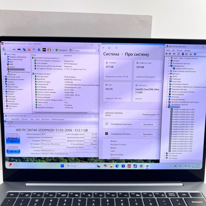 Сенсорний Samsung Galaxy Book4 Pro 14 Ultra 5 125H 16GB 512GB Гарантія