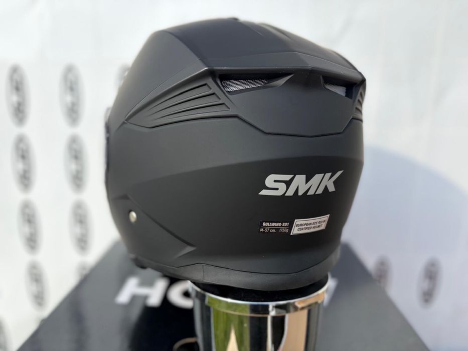 Kask motocyklowy szczekowy SMK Gullwing czarny rozmiar M, Bledna,ECE06