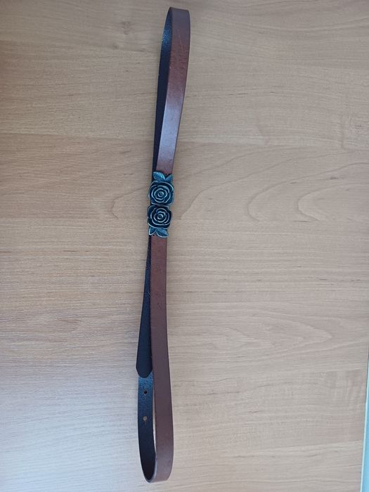 Изящный натур. кожаный ремень под платье DIVIDED ориг S-M