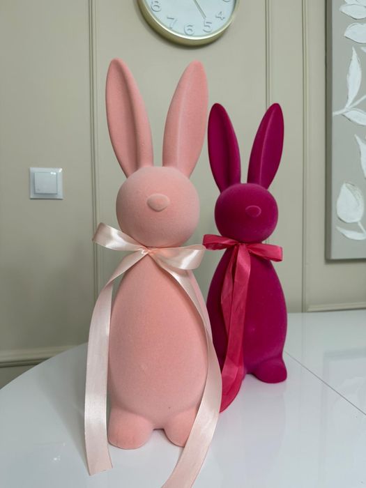 Flokowane zające króliki różne kolory i wielkości