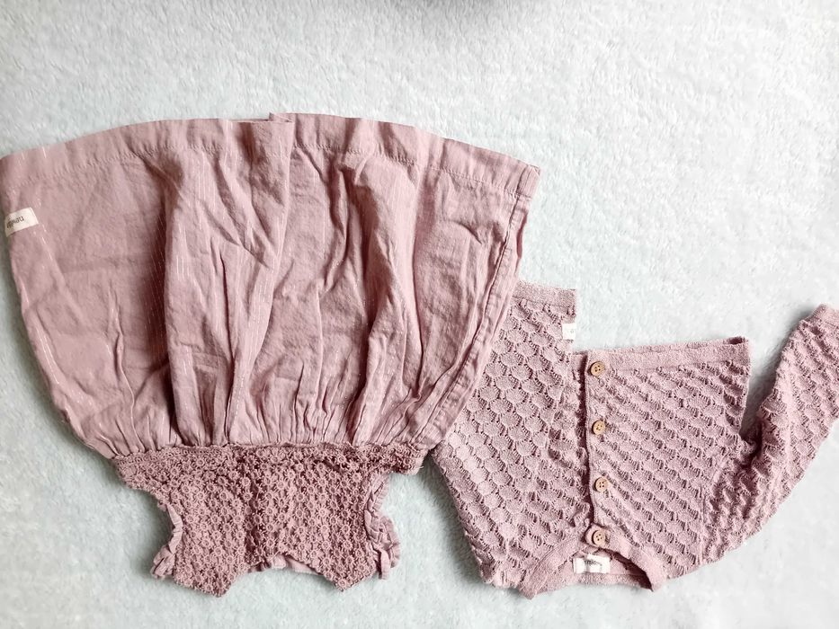 Newbie ciepły komplet sukienka bolerko dziewczynka niemowle