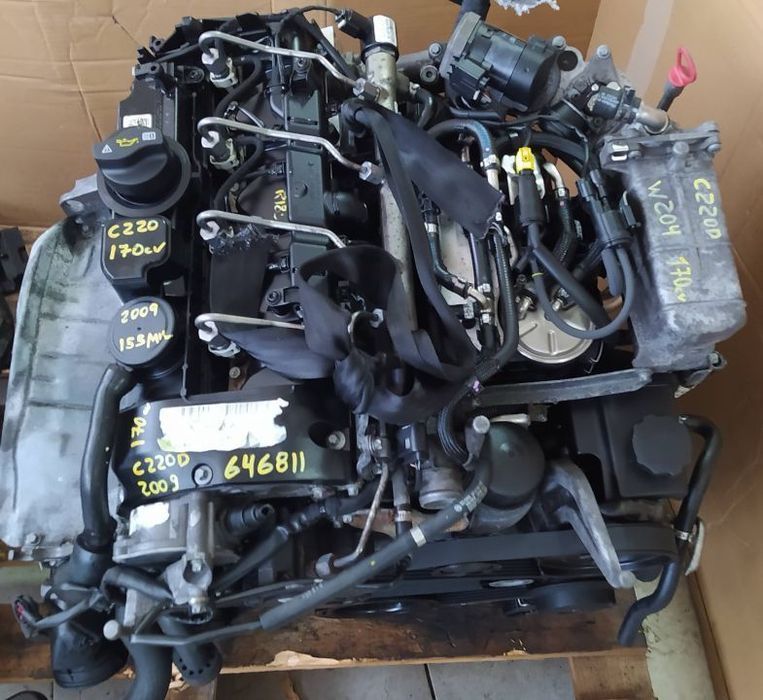 Motor Mercedes C220 cdi 170cv 2009 OM 646811 W204 caixa manual 6v