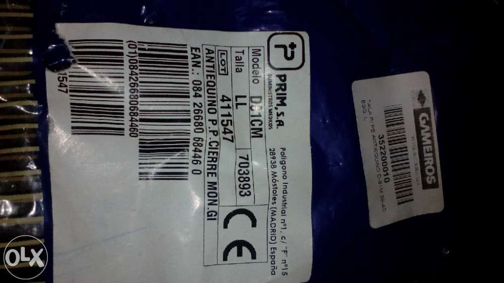 Tala. P/PE ANTIEQUINO D- 81M 38/40 ESQ. L (NOVO)