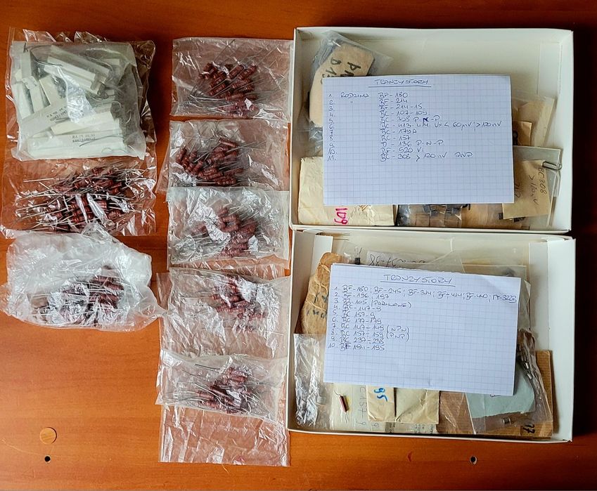 Różne stare(nowe) części elektroniczne około 700 elementów l. 70-80-te