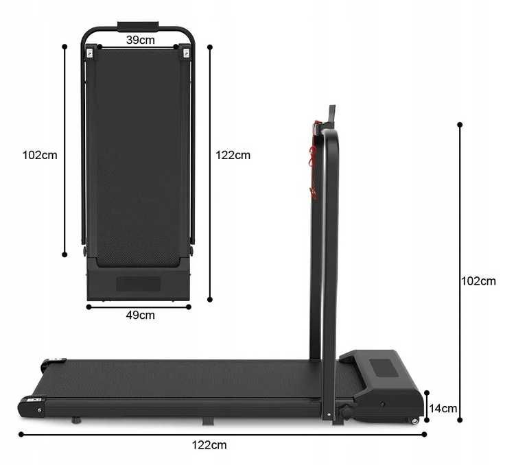 Nowa Bieżnia Elektryczna do 135kg 1-10km/h Głośniki Aplikacja - FV