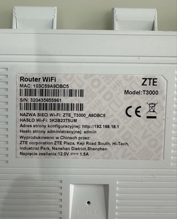 Modem zewnetrzny ZTE MC889 i Router Wi-Fi ZTE T3000