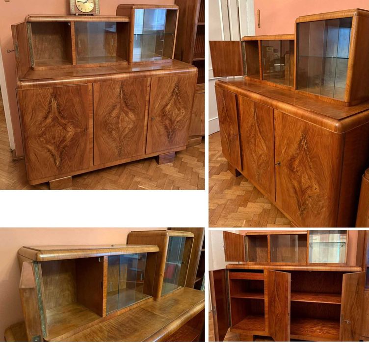 Zestaw mebli ART DECO lata 30. – sypialnia + salon + gabinet – UNIKAT