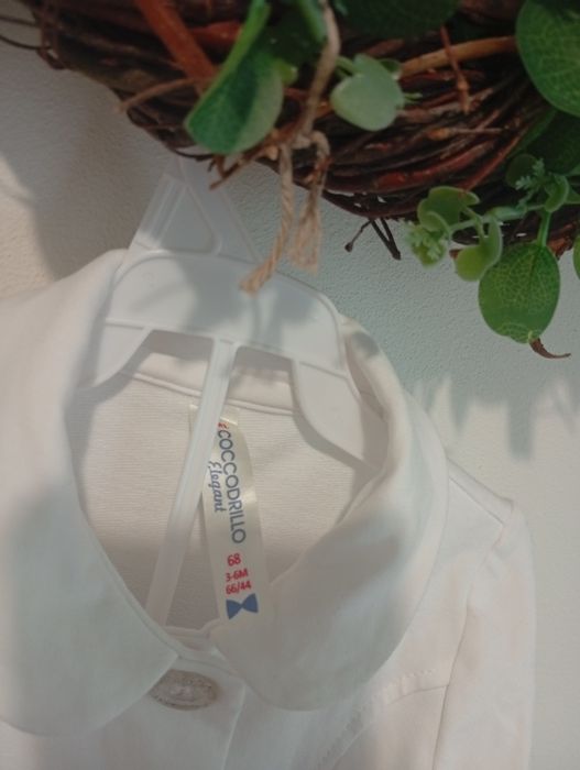 Ubranko na chrzest 68 vintage sukienka płaszczyk bonetka