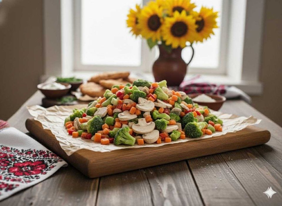 Овочі заморожені, овочеві суміші, ягоди та фрукти