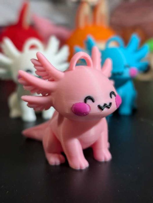 Axolotl em porta chaves Impressão 3D