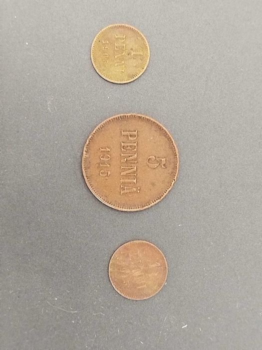 Moedas antigas da Finlândia Pennia 1915