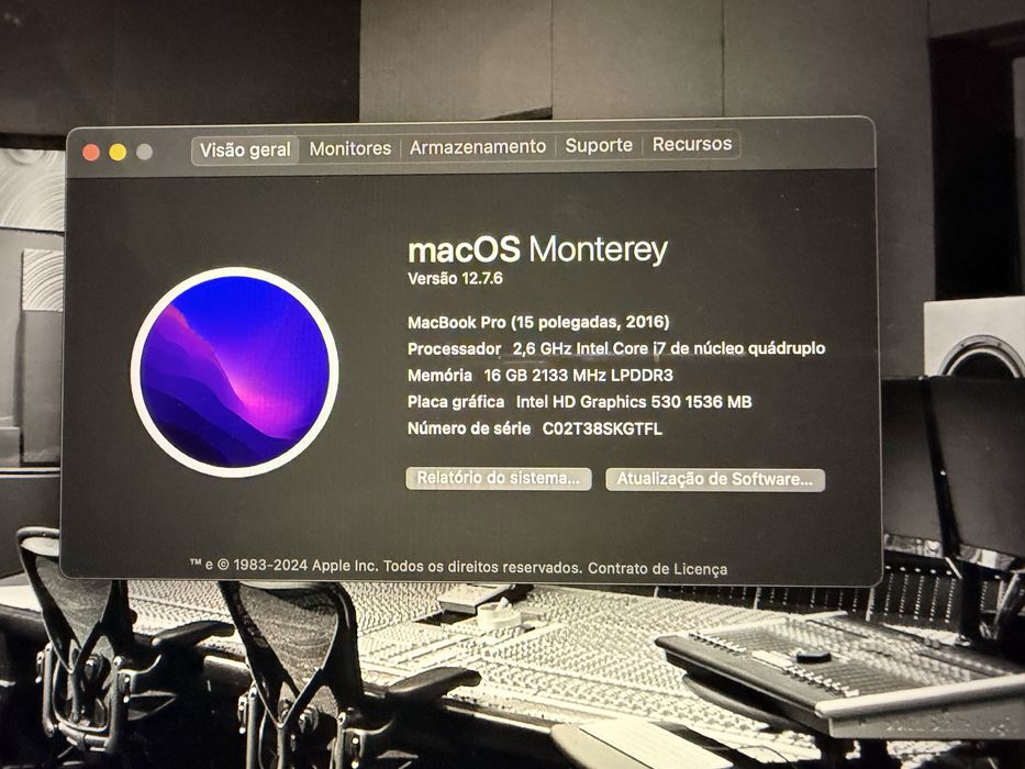 Macbook pro  de 15 polegadas