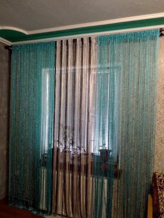 Шторы Нити Дождь Однотонный , Дождь Радуга - склад г.Киев.
