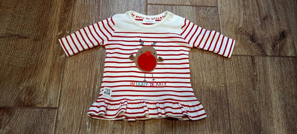 T-shirt z długim rękawem dla dziewczynki w paski r.50 Next