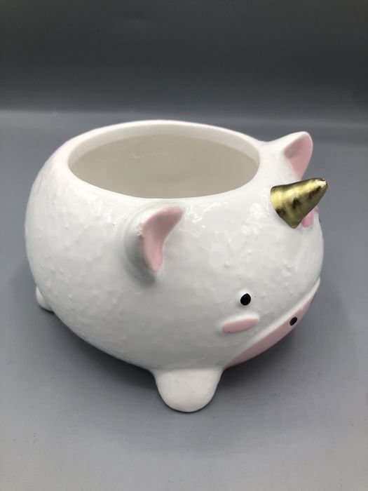Urocza donniczka/osłonka jednorożec ceramiczny