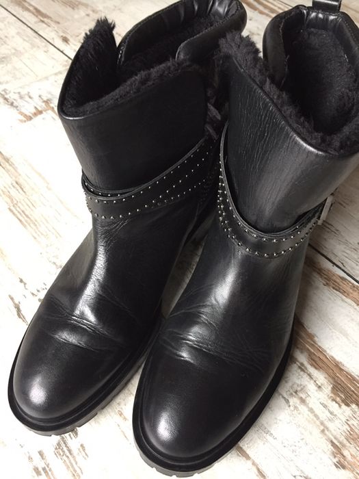Zara skórzane kozaki ocieplane 41