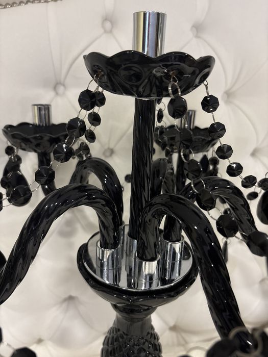 Castical preto lapidado com apontamento inox faz conj com os de teto