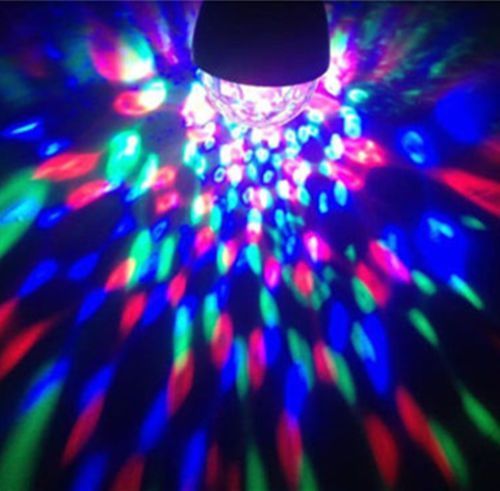 Lâmpada 3W E27 led rotativa Festas Disco DJ
