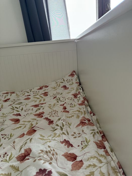 Łóżko rozkładane 80x200 160x200 białe z 2 szufladami leżanka Helmes