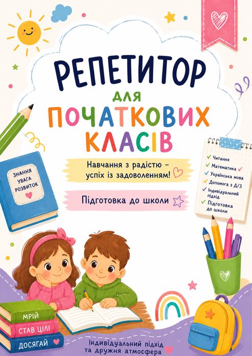Репетитор для учнів початкових класів (онлайн)