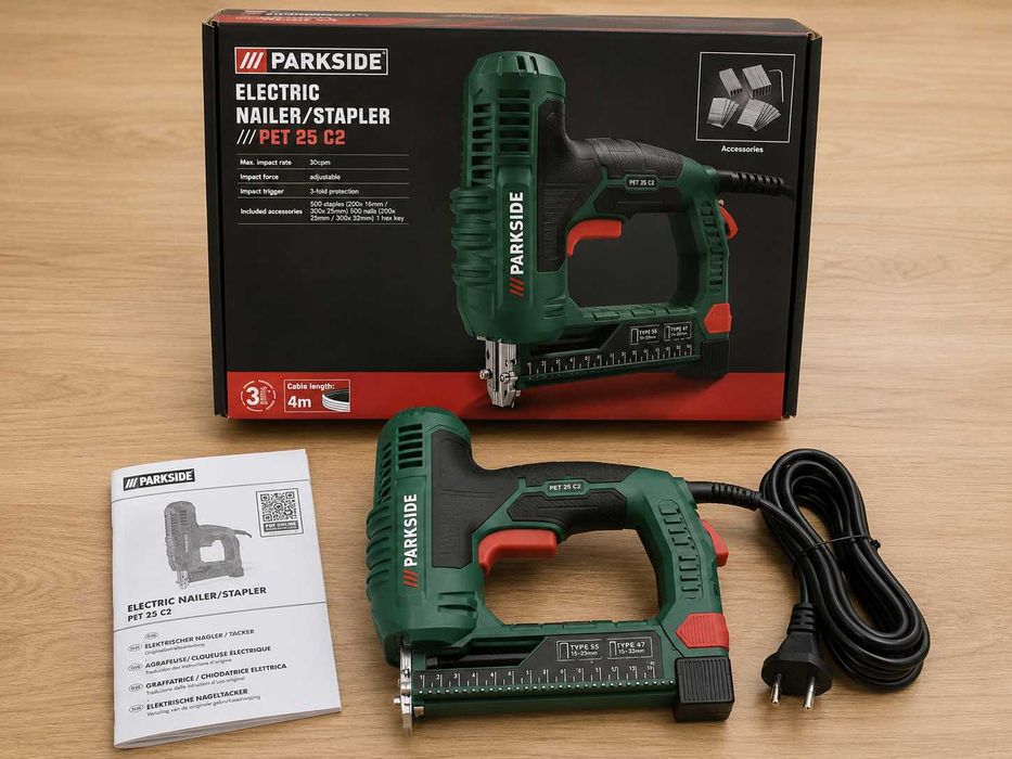 Zszywacz Gwoździarka Elektryczna PARKSIDE PET 25 C2 | Stan Idealny