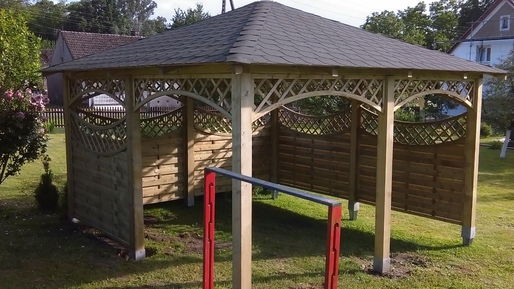 ALTANA z drewna 4x4m Solidna SŁUP 12x12 cm Altany LUBUSKIE Realne Ceny