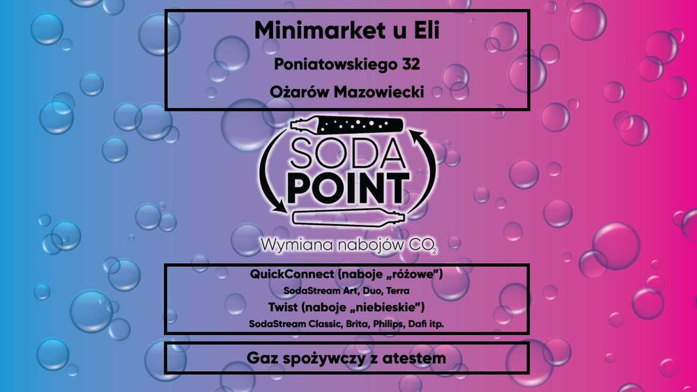 Sodastream Ożarów Mazowiecki, Poniatowskiego 32 Wymiana nabojów CO2