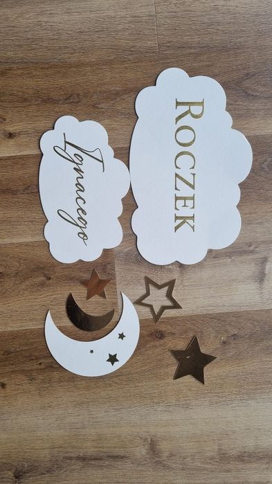 Roczek Ignacego ozdoba na ściankę chmurki księżyc