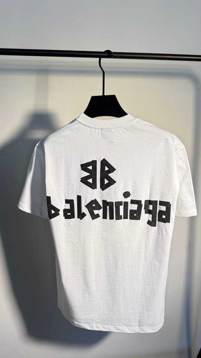 Стильна футболка Balenciaga White оверсайс  унісекс