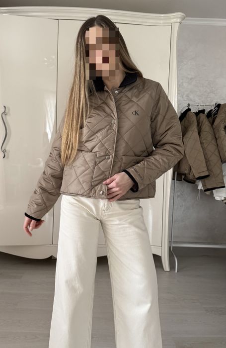 CalvinKlein Л-2хл плащ тренч куртка бомбер піджак бежева демі вітровка