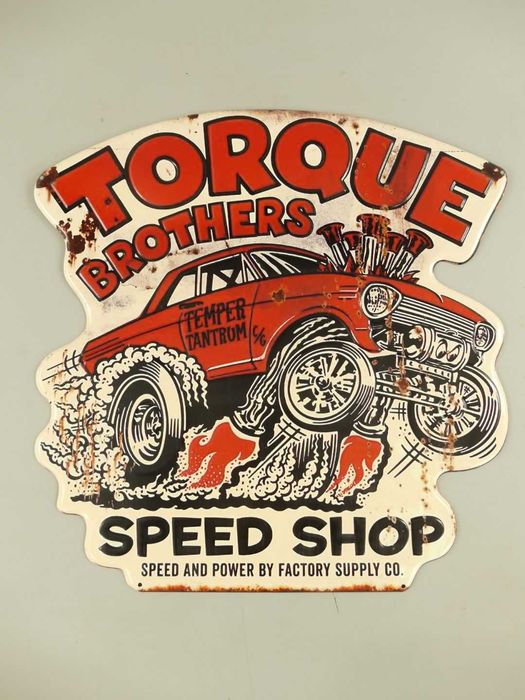 Metalowy szyld reklama zawieszka Torque Brothers Motoryzacja