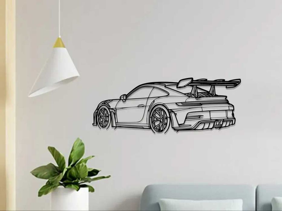 Dekoracja Ścienna Porsche 911 GT3 RS Auto Obraz Line Art Loft Ozdoba Prezent