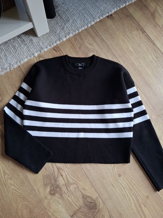 146cm 152cm, New Look dziewczęcy sweter z wiskozy, czarno biały swetr