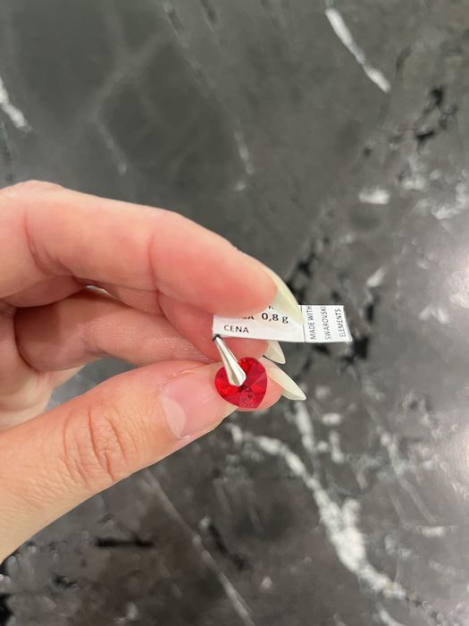 Nowa piękna srebrna czerwona zawieszka serce swarovski • prezent