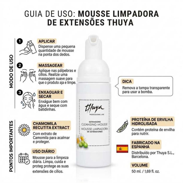 Mousse Limpadora de Extensões Thuya Professional Line