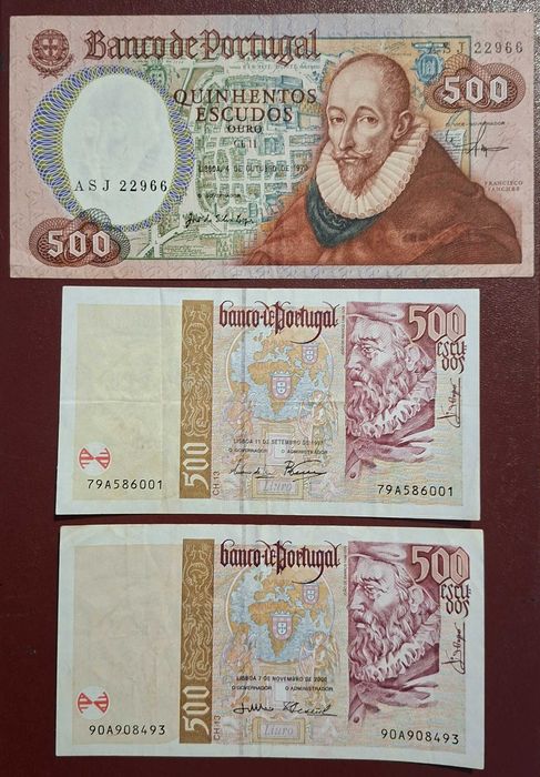 Notafilia de Portugal - Notas de 500 Escudos