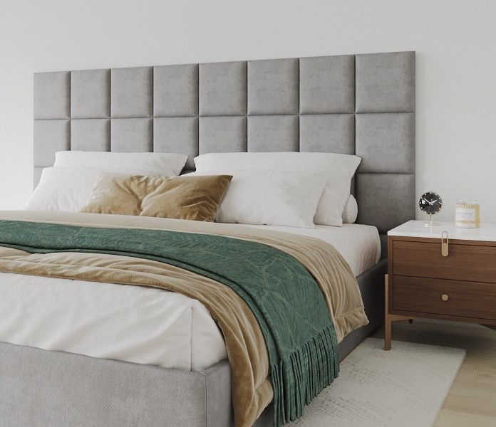 Самоклеюча м'яка стінова панель для ліжка 30см х 30см ВЕЛЮР ЛАТТЕ