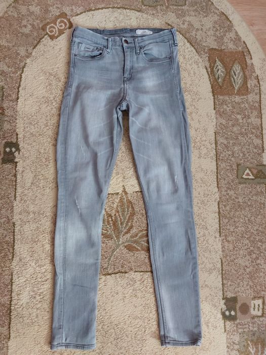 Spodnie jeansy rurki H&M szare 27 x 32