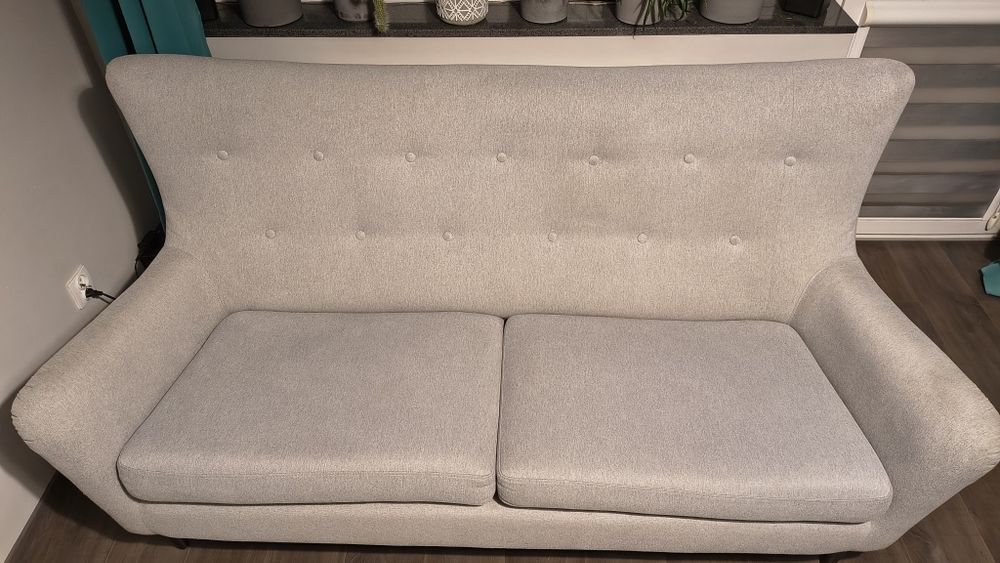 Kanapa sofa uszak  3 osobowa szara