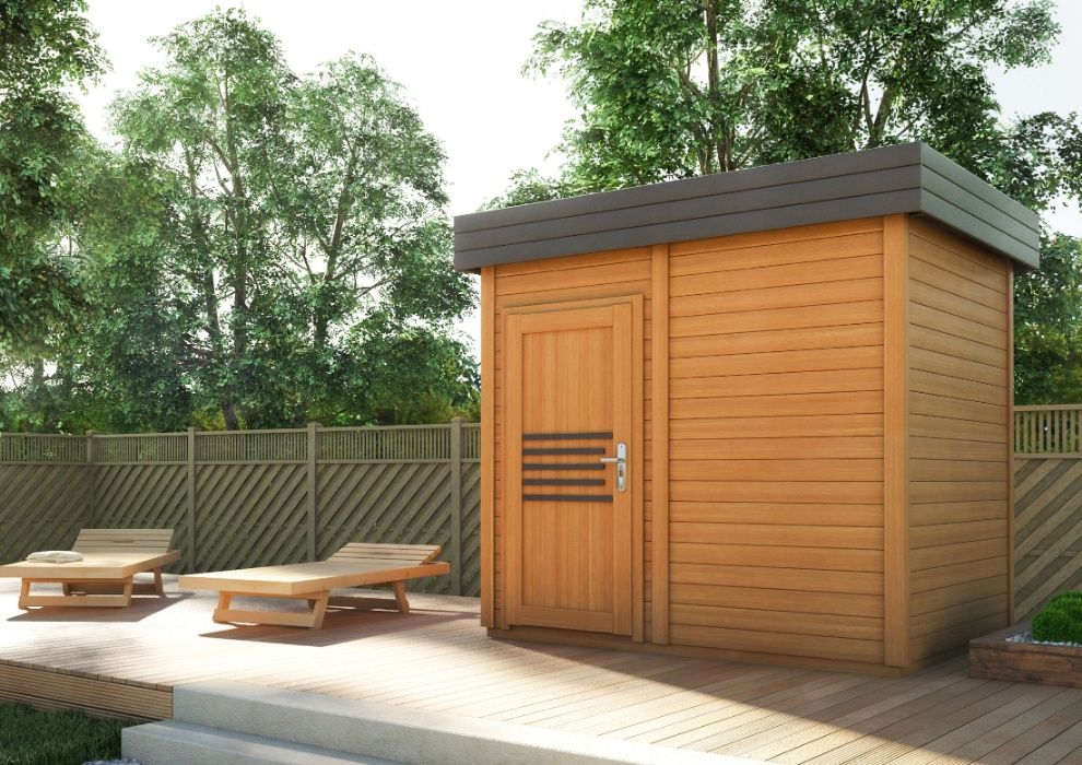 Sauna fińska zewnętrzna Prymulka Montaż Promocja