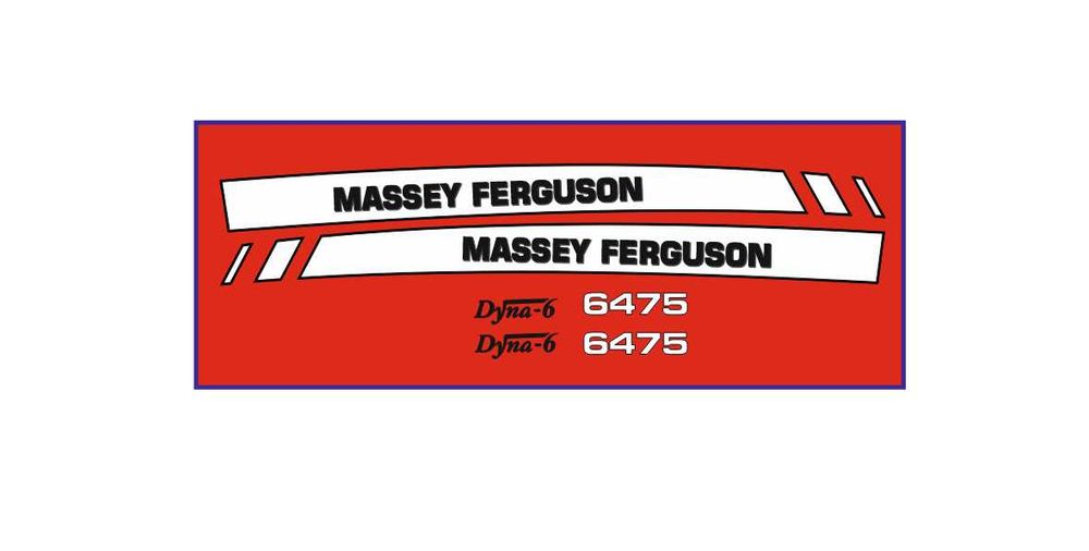 Naklejki Massey Ferguson 6475 Ciągnik Traktor nalepki Komplet