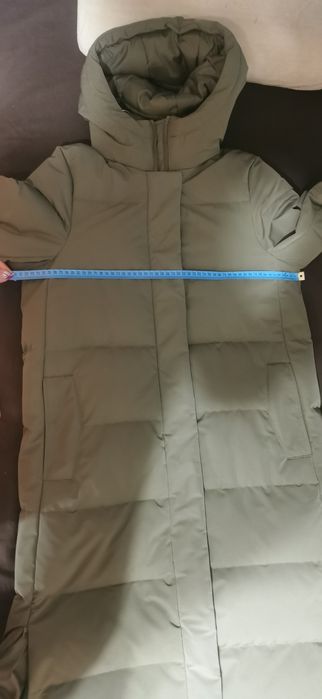 ZARA płaszcz damski kurtka zimowa z kapturem khaki xs