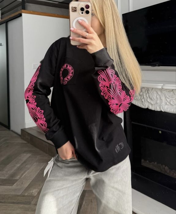 Лонгслив Chrome Hearts Floral Cross, лонг Хром Хартс: 3 200 грн