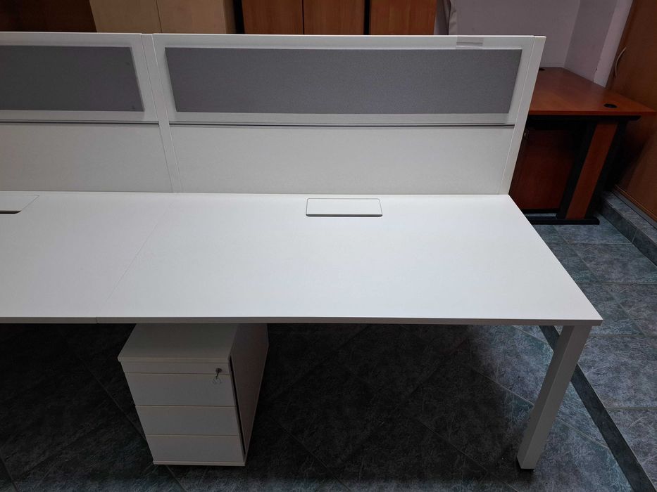 Biurko 6 stanowiskowe typu Bench Maro 420x160 białe