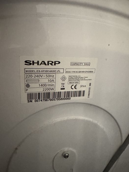 Pralka sharp 9 kg
