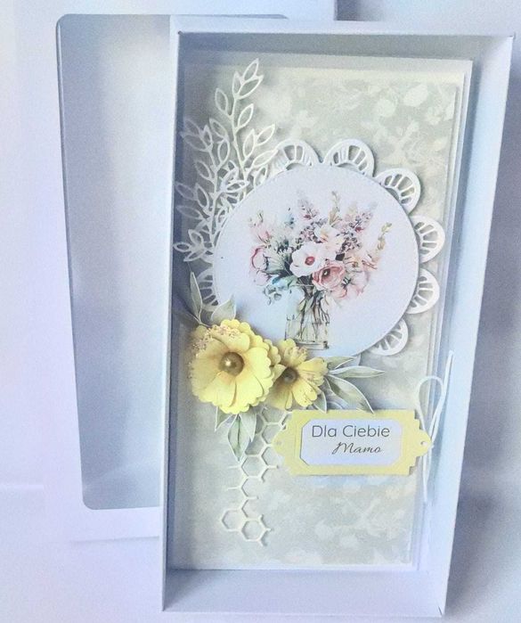 Kartka dla Mamy handmade personalizacja Dzień Mamy kwiaty 3D